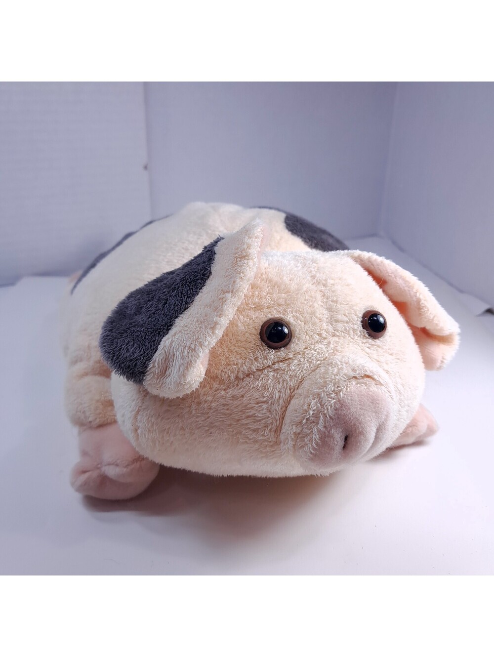 Aurora Pig plush Hogwash Cream grey spots Beanbag Weighted Hog pillow gray piggy